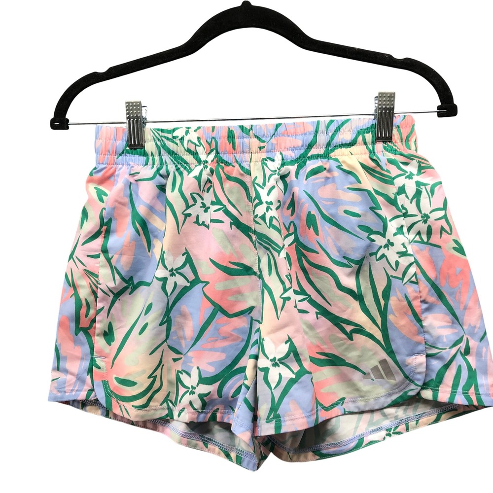 Adidas AEROREADY Tropical Floral Shorts Girls 14 XL Multicolor Athletic Running